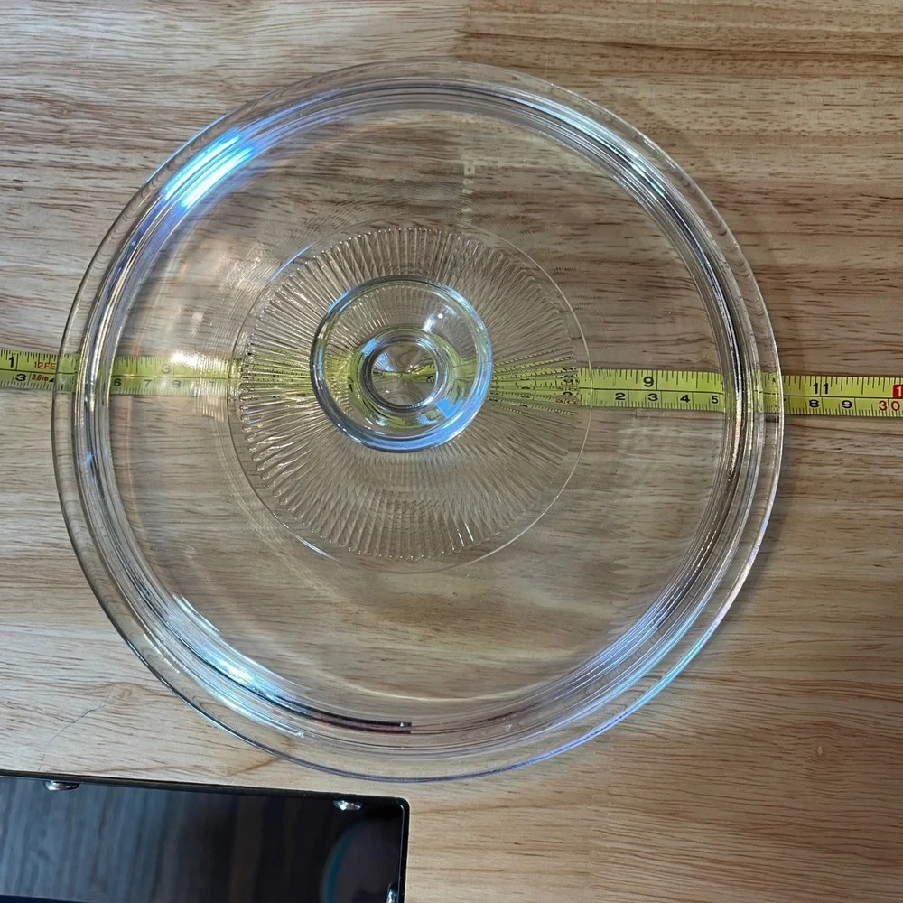 Vintage Pyrex Clear Glass Lid G1C Sunburst Design Replacement‎ Cover 8.5 Inch